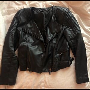 AQUA Faux Leather Moto Jacket